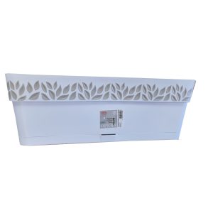 Ζαρντινιέρα Πλαστική Άσπρη cloe 30x13x12 cm. με Σύστημα Αυτοποτήσματος Δεξαμενή 0,2 lt 26382 STEFANPLAST