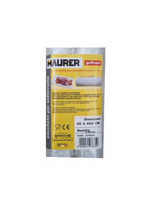 Σακούλες Σαγρέ για Συσκευές Vacuum 20cmx6m 2τμχ 97635 MAURER