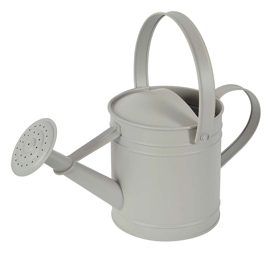 Η εικόνα δείχνει ένα μεταλλικό ποτιστήρι