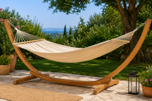Ξύλινη κούνια με αιώρα Papillon 60206 σε μπεζ χρώμα