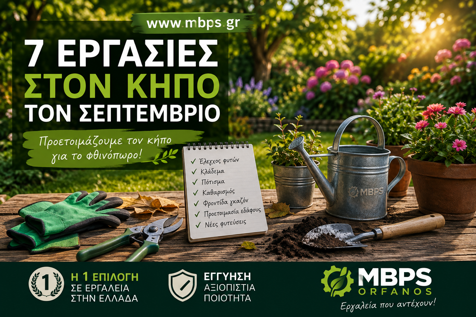 εργασίες στον κήπο τον Σεπτέμβριο