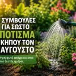 πότισμα κήπου τον Αύγουστο