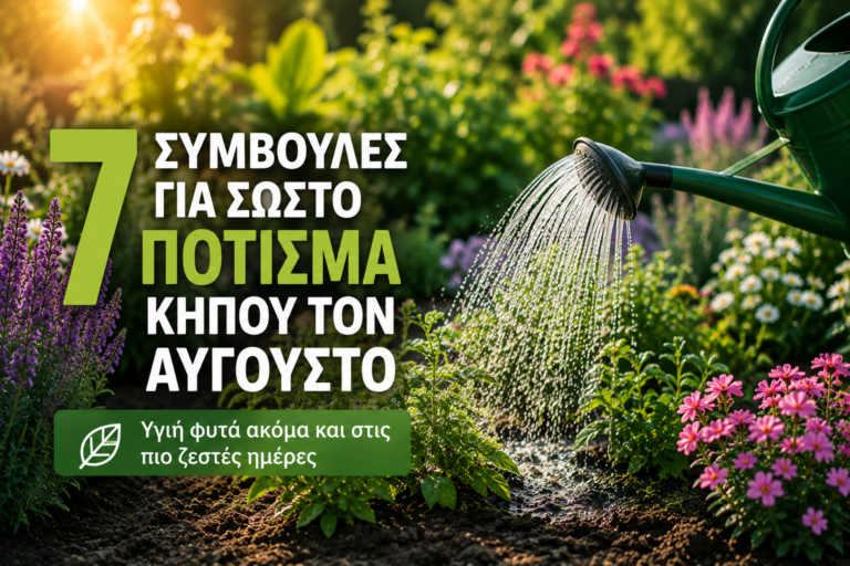 πότισμα κήπου τον Αύγουστο