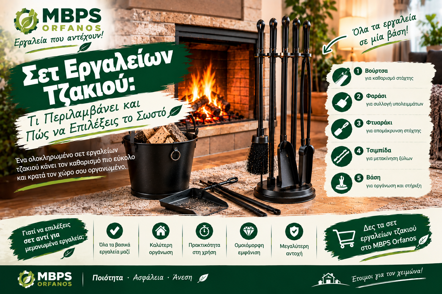 σετ εργαλείων τζακιού